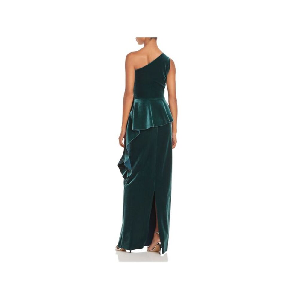 CHIARA BONI Womens Green Velvet Sleeveless Full-Length Formal Gown Dress 0 - Picture 2 of 2